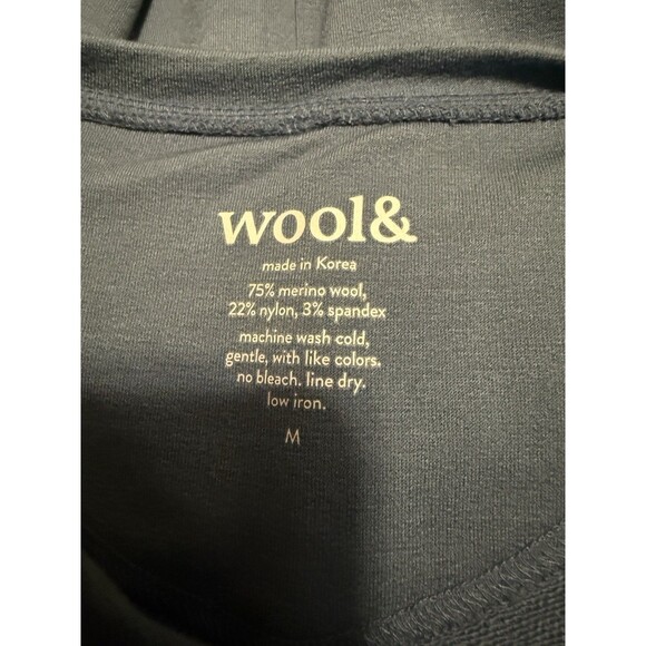 Wool& Merino Wool Swing Dress Size M Blue Sleeveless Pockets - Picture 6 of 6